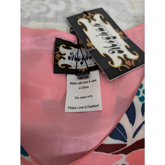 NWT Meghan Los Angeles 100% Silk Kimono Mini Dress Size 6 - Picture 9 of 14